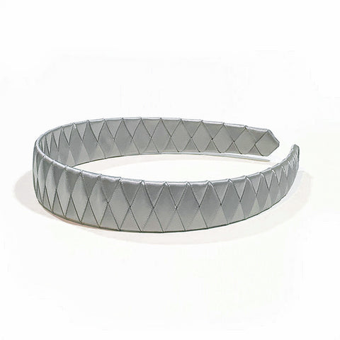 Large Silver Braided Satin Alice Band