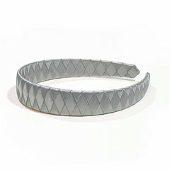 Large Silver Braided Satin Alice Band