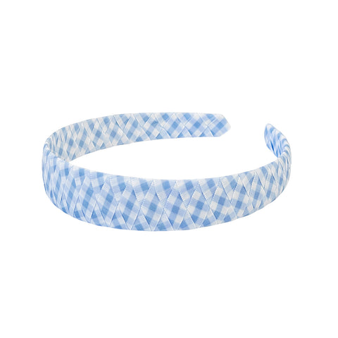 Large Bluebell Gingham Braided Alice Band