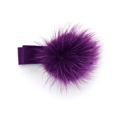 Regal Purple Pom Pom Hair Clip