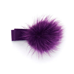 Regal Purple Pom Pom Hair Clip