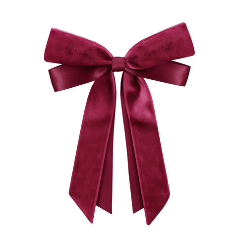 Large Wine Velvet & Satin Clip