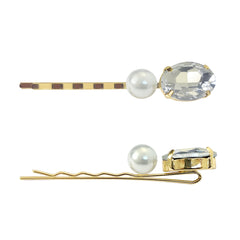 Pearl & Crystal Hair Pin Clear