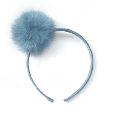 Large Antique Blue Pom Pom Alice Band