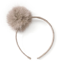 Large Antique Mauve Pom Pom Alice Band