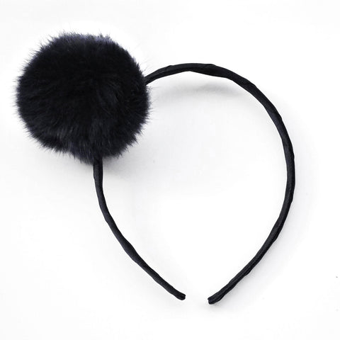 Large Black Pom Pom Alice Band