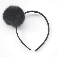 Large Charcoal Pom Pom Alice Band