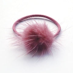 Dusty Coral Pom Pom Elastic