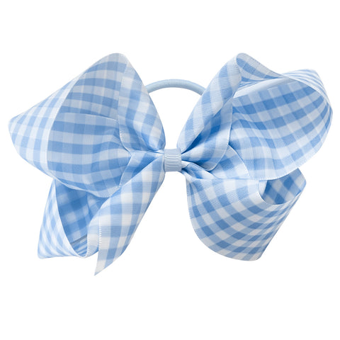 Large Bluebell Gingham Hair Elastic