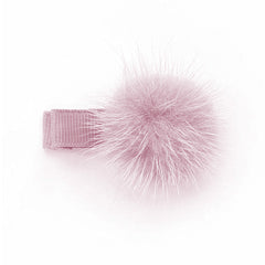 Icy Pink Pom Pom Hair Clip