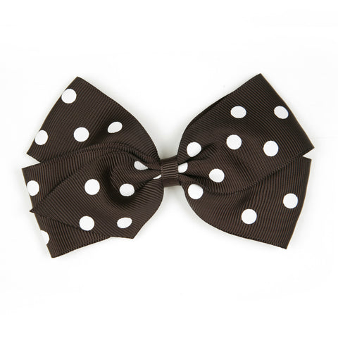 Large Licorice Polka Dot Hair Clip