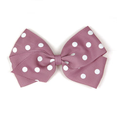 Large Rosy Mauve Polka Dot Hair Clip