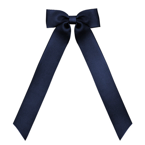Medium Peacoat Long Tail Grosgrain Hair Clip
