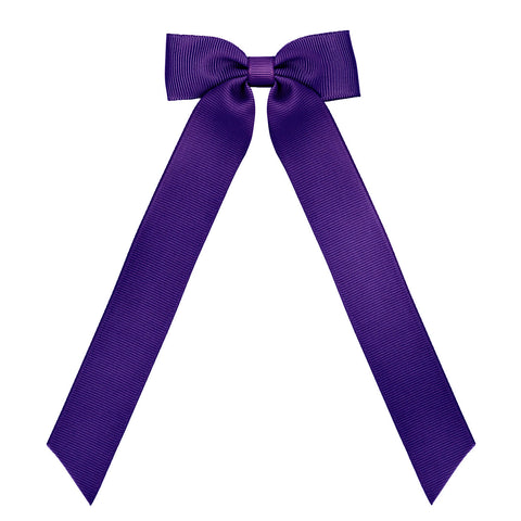 Medium Regal Purple Long Tail Grosgrain Hair Clip