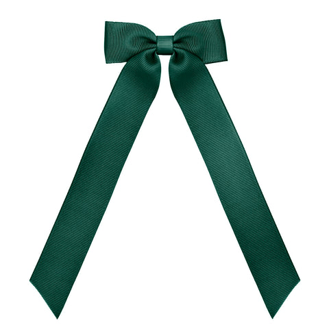 Medium Spruce Long Tail Grosgrain Hair Clip