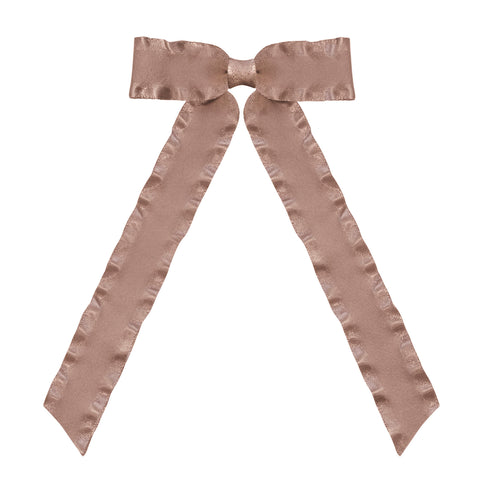 Antique Mauve Medium Long Tail Ruffle Hair Clips