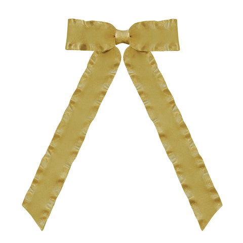 Gold Medium Long Tail Ruffle Hair Clips