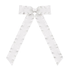 Off White Medium Long Tail Ruffle Hair Clips