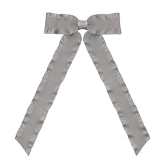 Silver Medium Long Tail Ruffle Hair Clips