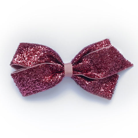 Medium Antique Mauve Glitter Hair Clip