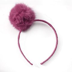 Large Raspberry Rose Pom Pom Alice Band