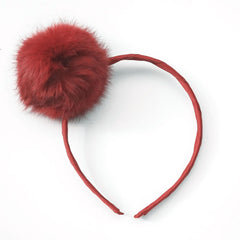Large Scarlet Pom Pom Alice Band