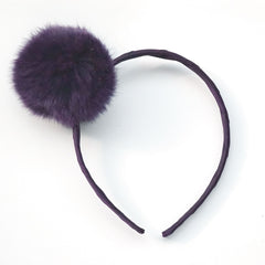 Large Shadow Purple Pom Pom Alice Band