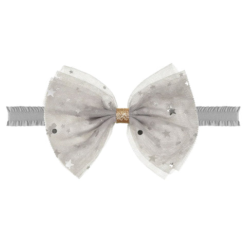 Large Silver Chiffon Baby Headband