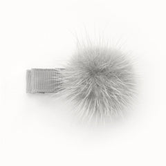 Silver Pom Pom Hair Clip