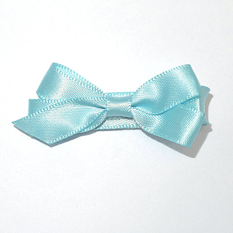 Small Ocean Blue Satin Hair Clip