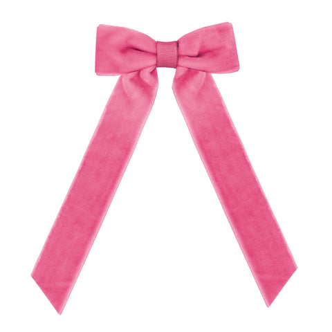 Medium Camellia Rose Long Tail Velvet Hair Clip