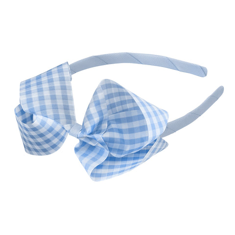 Large Bluebell Gingham Alice Band