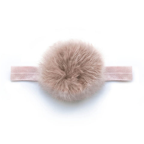 Baby Antique Mauve Pom Pom Headband